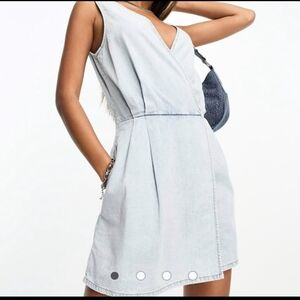 Armani Exchange Light Blue Jean Mini Jumpsuit Shorts